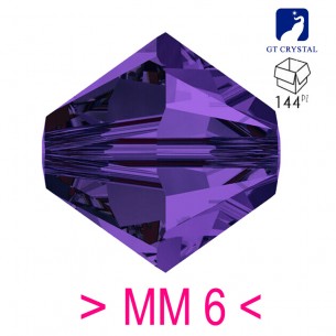 Bicono in Cristallo GT Crystal mm 6 Deep Violet - 144PZ