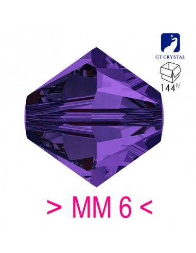 Bicono in Cristallo GT Crystal mm 6 Deep Violet - 144PZ