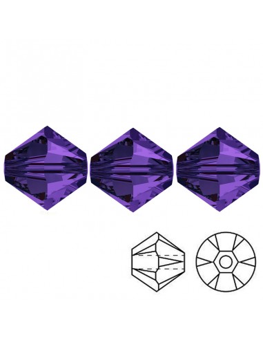 Bicono in Cristallo GT Crystal mm 6 Deep Violet - 144PZ