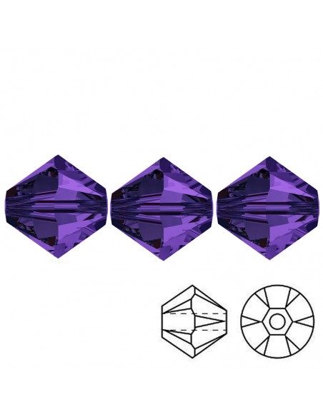 Bicono in Cristallo GT Crystal mm 6 Deep Violet - 144PZ