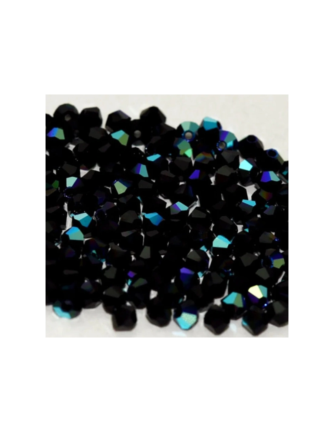 Jet AB Bicone Crystal - 144Pcs - Biconi