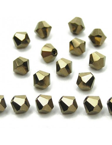 Bicono in Cristallo GT Crystal mm 6  Jet Gold Bronze - 144PZ Bicono in Cristallo GT Crystal mm 6  Jet Gold Bronze - 144PZ