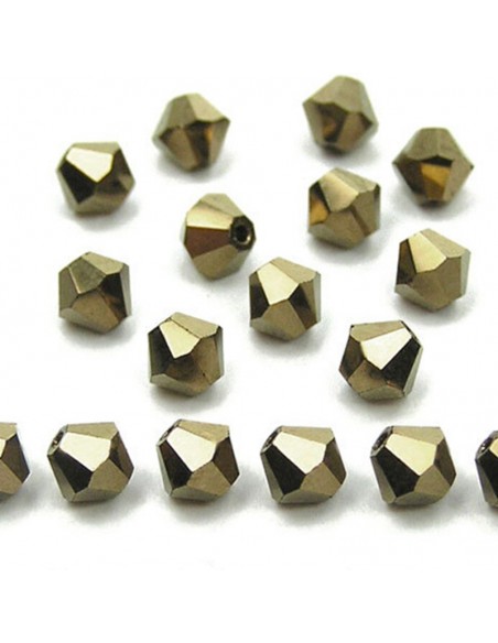 Bicono in Cristallo GT Crystal mm 6  Jet Gold Bronze - 144PZ Bicono in Cristallo GT Crystal mm 6  Jet Gold Bronze - 144PZ