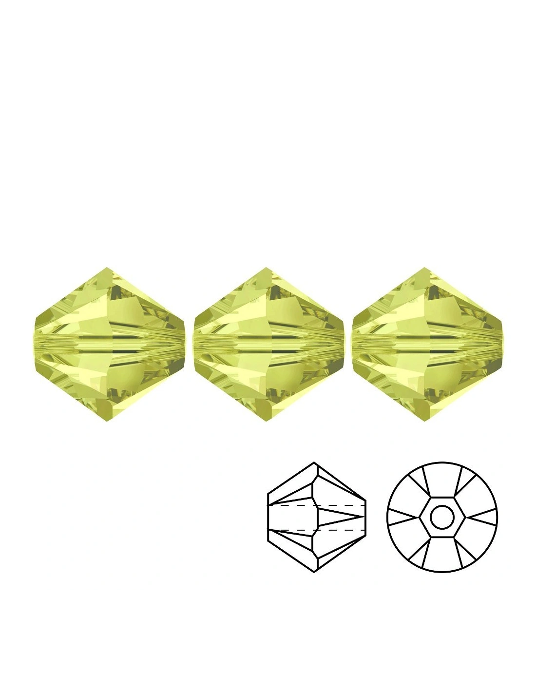 Bicono in Cristallo GT Crystal mm 6 Jonquil - 144PZ