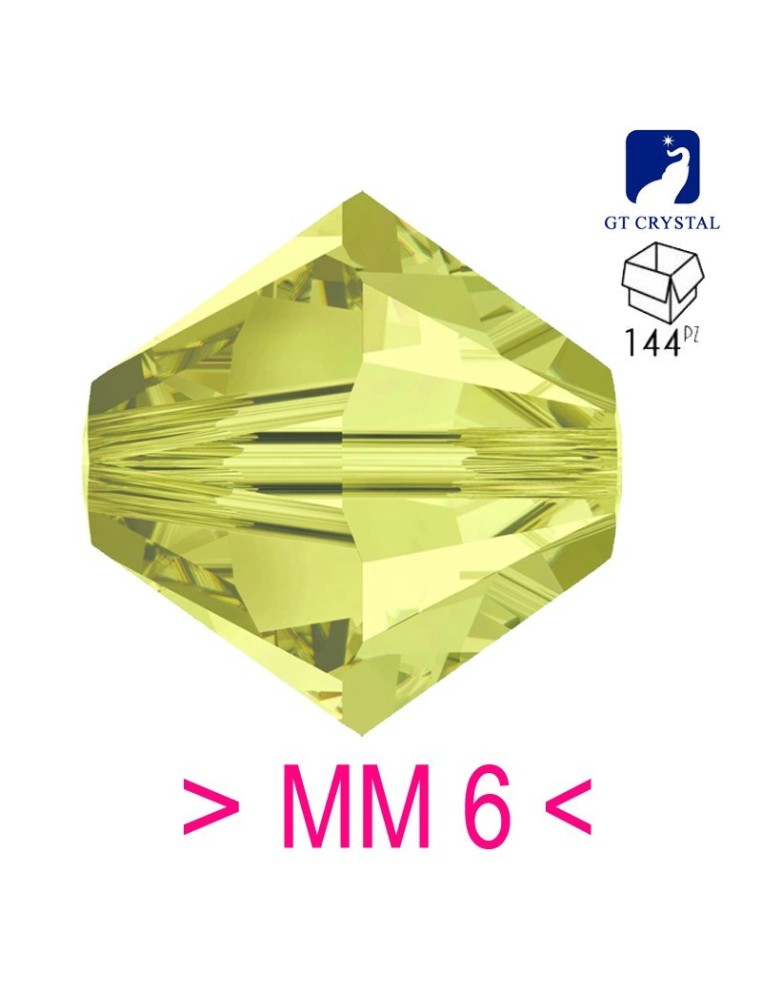 Bicono in Cristallo GT Crystal mm 6 Jonquil - 144PZ