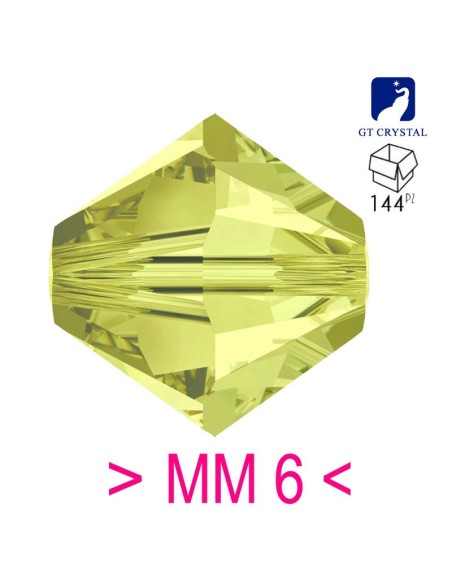Bicono in Cristallo GT Crystal mm 6 Jonquil - 144PZ