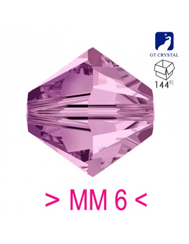 Bicono in Cristallo GT Crystal mm 6 Lt. Amethyst - 144PZ