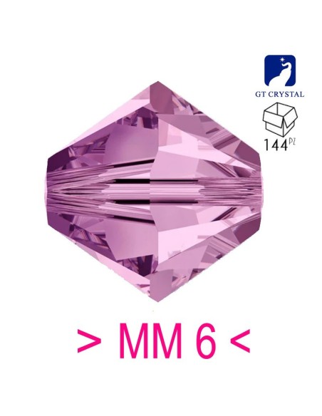 Bicone Lt. Amethyst 6 mm - Pack 144 pcs - Biconi