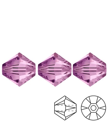 Bicone Lt. Amethyst 6 mm - Pack 144 pcs - Biconi