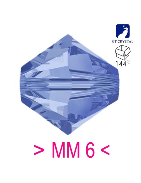 Bicono in Cristallo GT Crystal mm 6 Lt. Sapphire - 144PZ