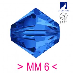 Bicono in Cristallo GT Crystal mm 6 Sapphire - 144PZ