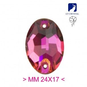 Pietra da Cucire in Cristallo GT Crystal Ovale mm 24x17 Fuchsia - 1PZ
