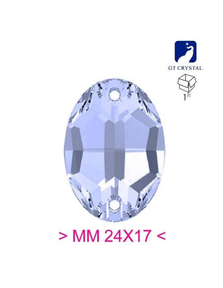 Stone Oval 24x17 mm Light Sapphire - 1PC - Stone to be sewn all crystal