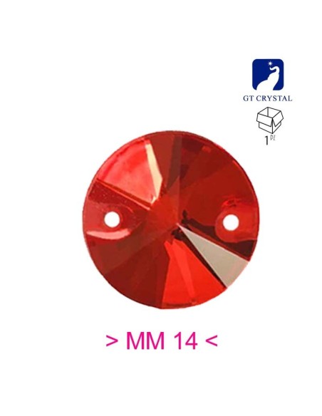 Pietra da Cucire in Cristallo GT Crystal Tondo mm 14 Light Siam - 1PZ