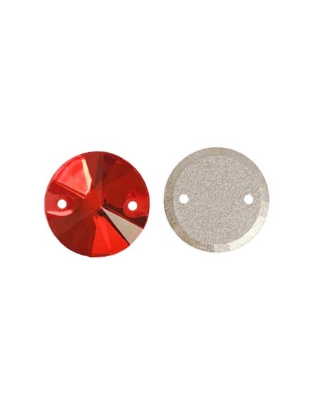 Stone Round mm 14 Light Siam - 1PC - Stone to be sewn all crystal