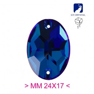 Pietra da Cucire in Cristallo GT Crystal Ovale mm 24x17 Capri Blu - 1PZ