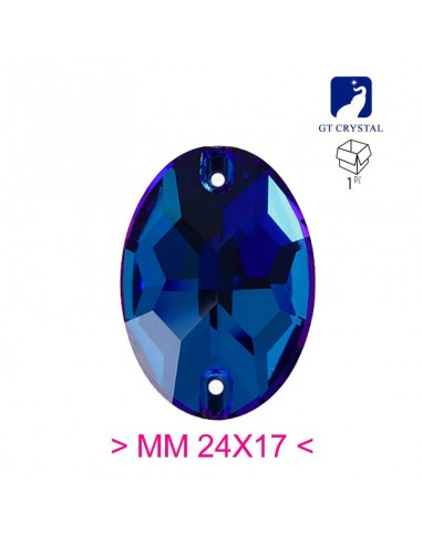 Pietra da Cucire in Cristallo GT Crystal Ovale mm 24x17 Capri Blu - 1PZ