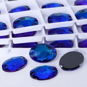 Pietra da Cucire in Cristallo GT Crystal Ovale mm 24x17 Capri Blu - 1PZ 2