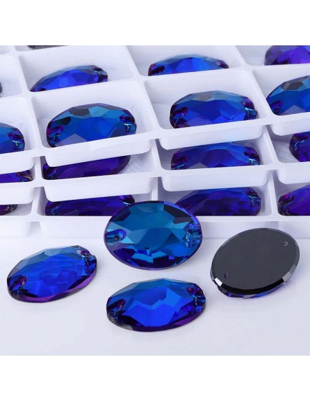 Pietra da Cucire in Cristallo GT Crystal Ovale mm 24x17 Capri Blu - 1PZ Pietra da Cucire in Cristallo GT Crystal Ovale mm 24x17 Capri Blu - 1PZ
