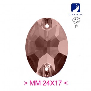 Pietra da Cucire in Cristallo GT Crystal Ovale mm 24x17 Lt. Smoke Topaz - 1PZ
