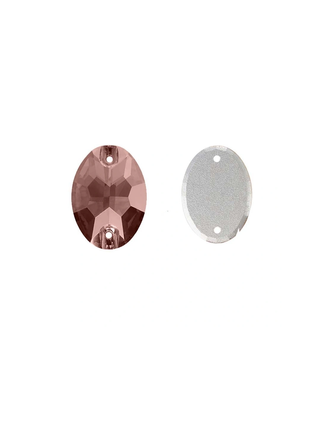 Stone Oval mm 24x17 Lt. Smoke Topaz - 1PC - Stone to be sewn all crystal
