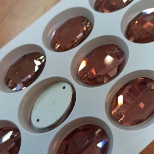 Pietra da Cucire in Cristallo GT Crystal Ovale mm 24x17 Lt. Smoke Topaz - 1PZ 2