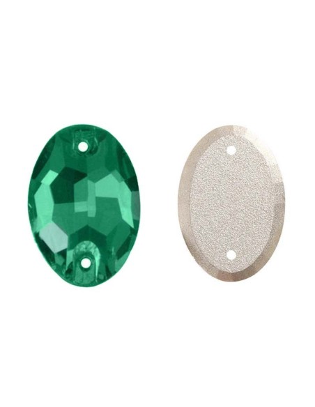 Pietra da Cucire in Cristallo GT Crystal Ovale mm 24x17 Emerald - 1PZ