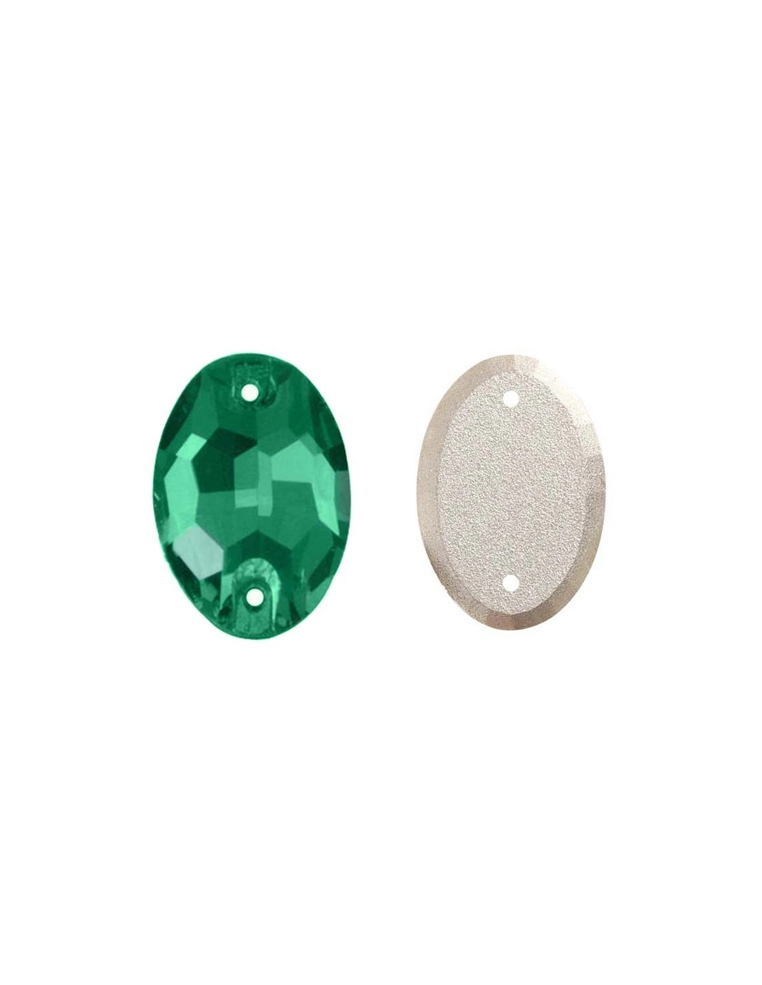 Stone Oval mm 24x17 Emerald - 1PC - Stone to be sewn all crystal