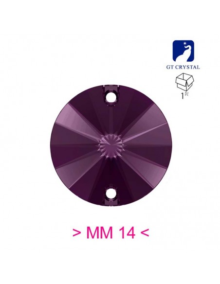 Pietra da Cucire in Cristallo GT Crystal Tondo mm 14 Amethyst -1PZ Pietra da Cucire in Cristallo GT Crystal Tondo mm 14 Amethyst -1PZ
