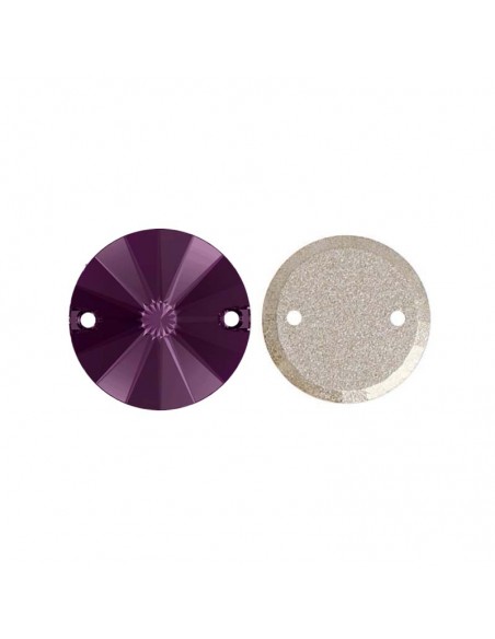 Pietra da Cucire in Cristallo GT Crystal Tondo mm 14 Amethyst -1PZ Pietra da Cucire in Cristallo GT Crystal Tondo mm 14 Amethyst -1PZ