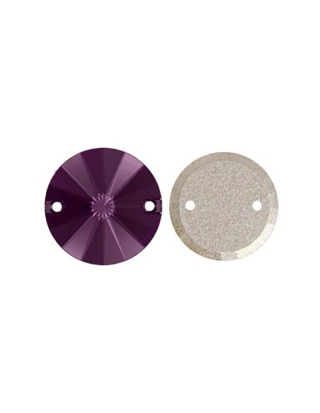 Stone Round mm 14 Fuchsia- 1PC - Stone to be sewn all crystal