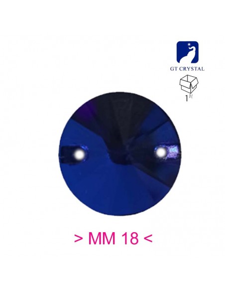 Pietra da Cucire in Cristallo GT Crystal Tondo mm 18 Blu Majestic - 1PZ