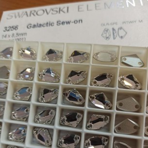 Pietra da Cucire in Cristallo Swarovski Galactic mm 14x8,5 Crystal - 1PZ 2
