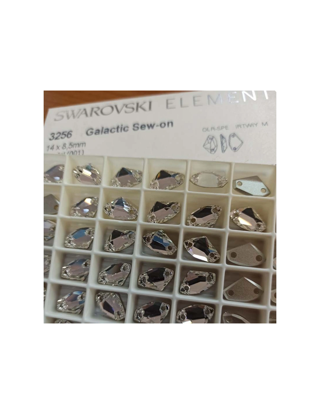 Stone Galactic Swarovski mm 14x8,5 Crystal -1PC - Stone to be sewn all crystal