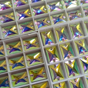 Pietra da Cucire in Cristallo GT Crystal Rettangolo mm 25x18 Crystal AB - 1PZ 2