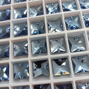 Pietra da Cucire in Cristallo GT Crystal Quadrato mm 16 Aquamarine - 1PZ 2