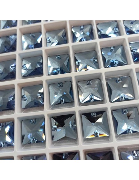 Stone Square mm 16 Hematite - 1PC - Stone to be sewn all crystal