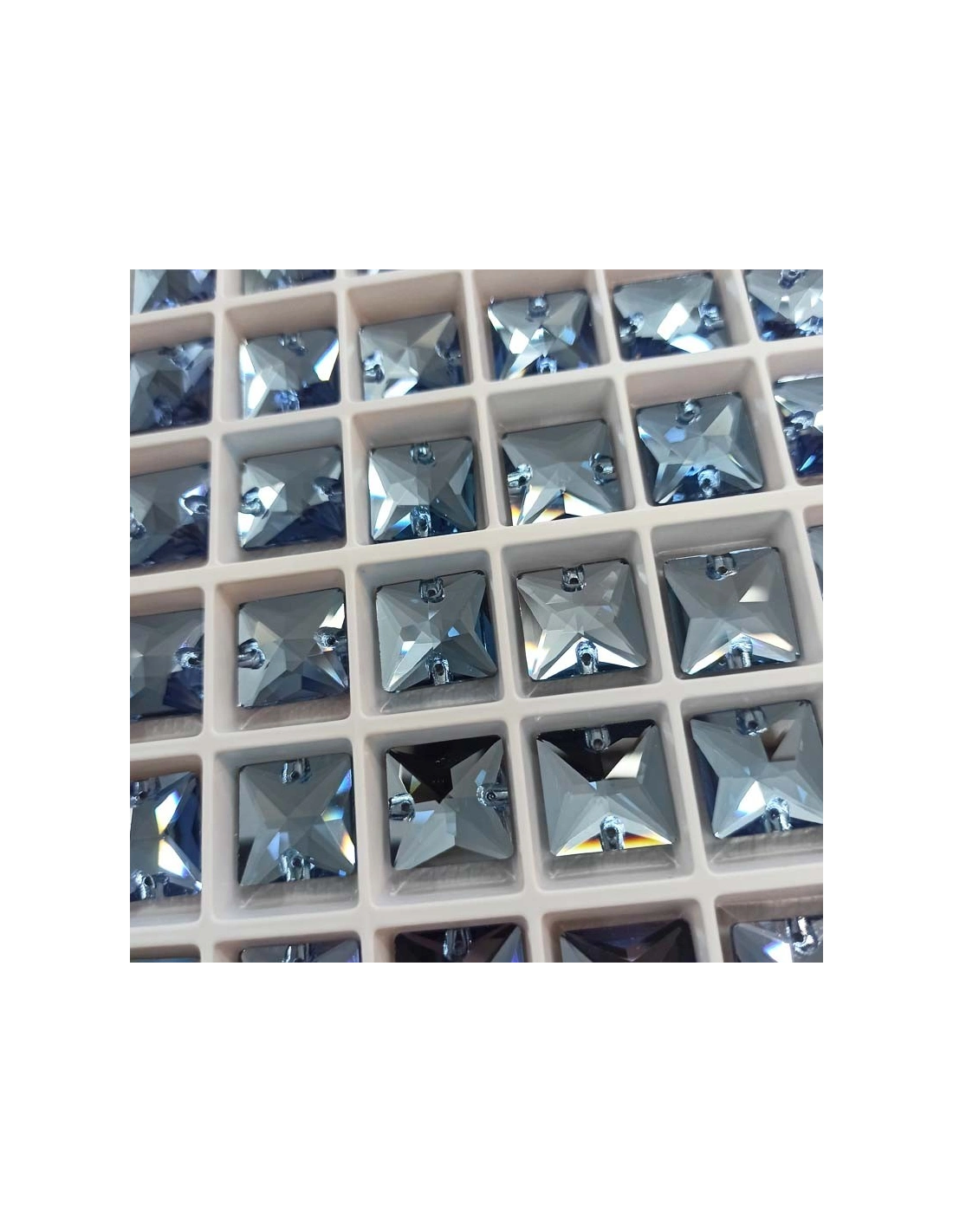 Stone Square mm 16 Hematite - 1PC - Stone to be sewn all crystal