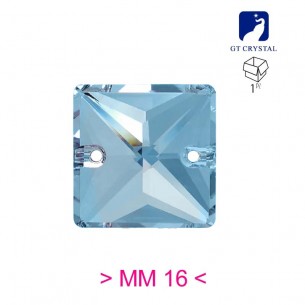 Pietra da Cucire in Cristallo GT Crystal Quadrato mm 16 Aquamarine - 1PZ