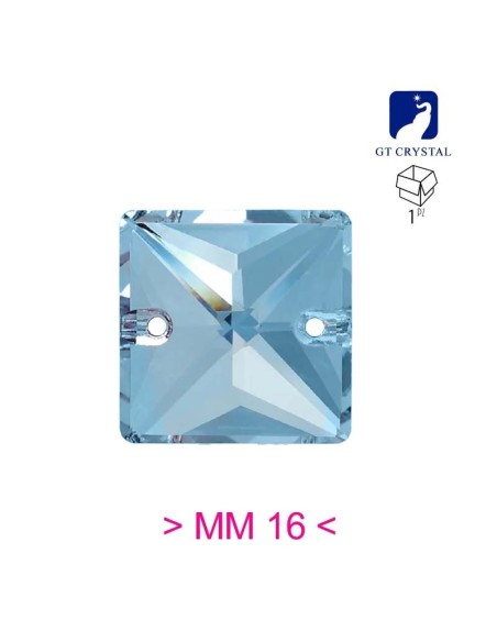 Stone Square mm 16 Hematite - 1PC - Stone to be sewn all crystal
