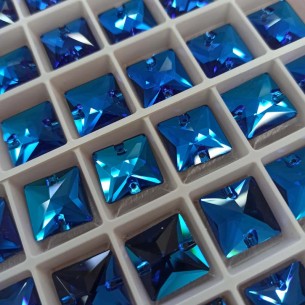 Pietra da Cucire in Cristallo GT Crystal Quadrato mm 16 Blu Zircon - 1PZ 2