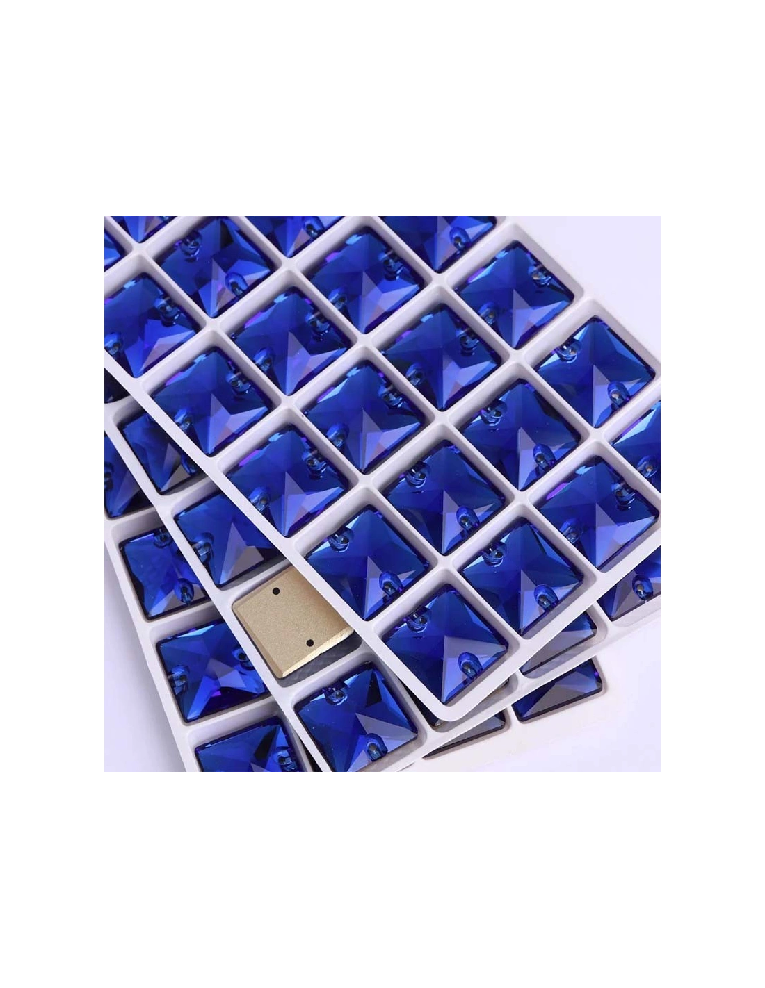Stone Square mm 16 Hematite - 1PC - Stone to be sewn all crystal