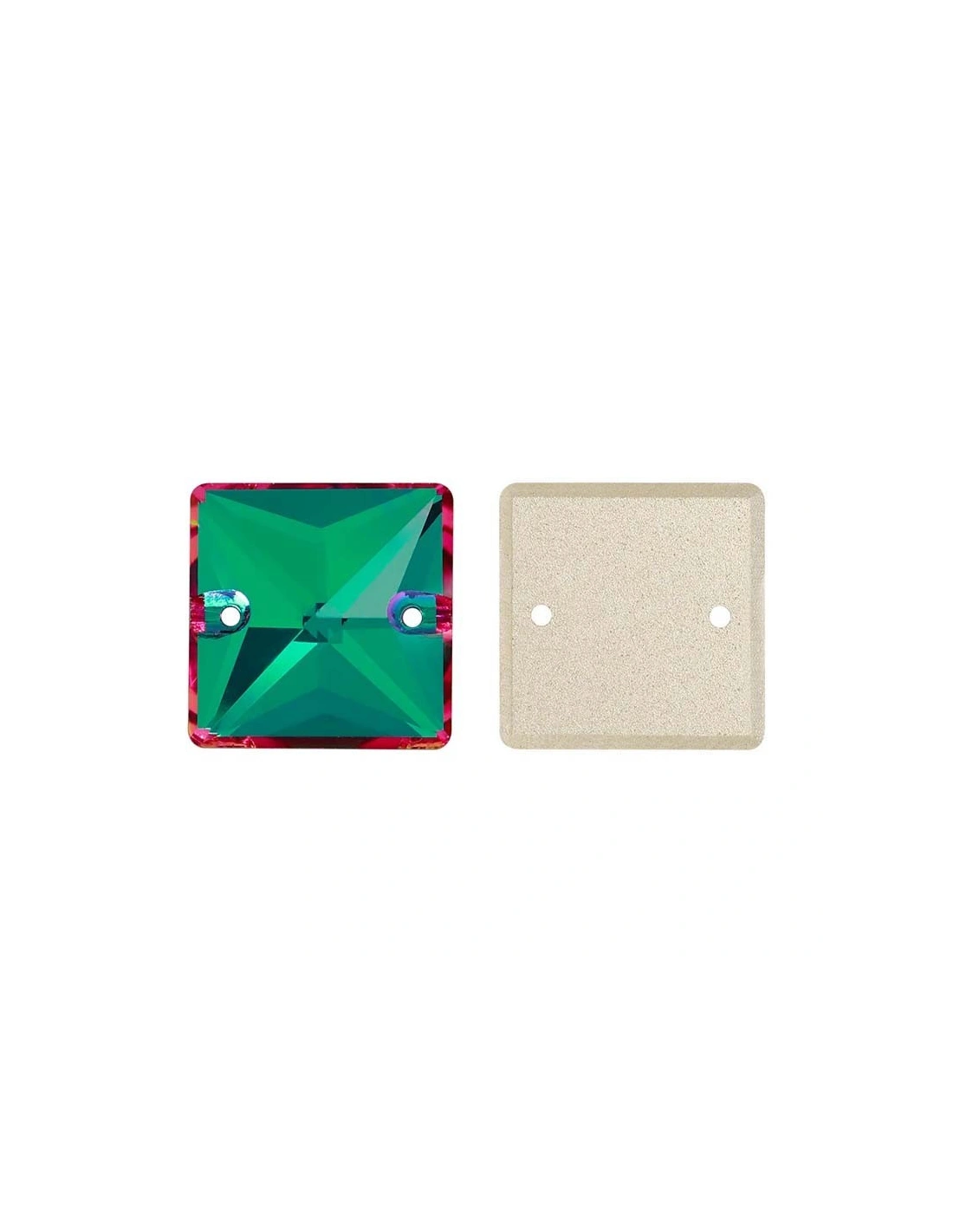Pietra da Cucire in Cristallo GT Crystal Quadrato mm 16 Emerald - 1PZ