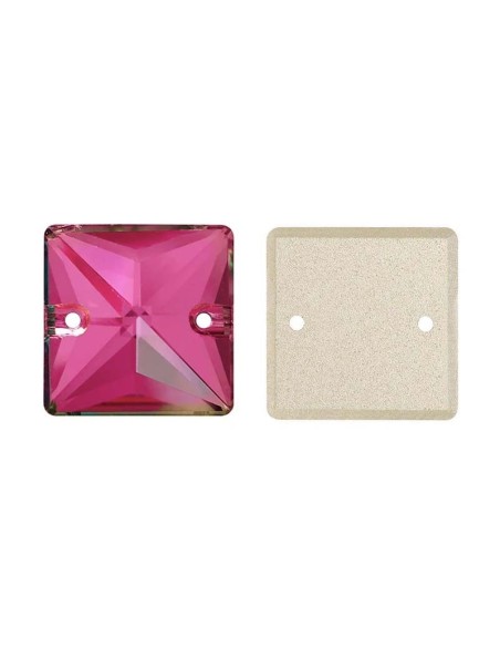 Pietra da Cucire in Cristallo GT Crystal Quadrato mm 16 Fuchsia - 1PZ