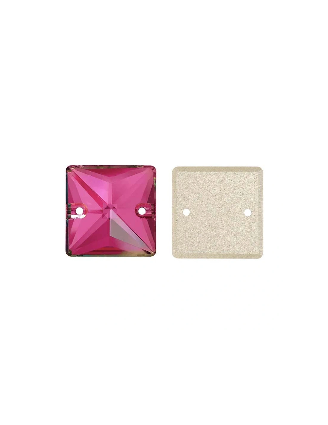 Pietra da Cucire in Cristallo GT Crystal Quadrato mm 16 Fuchsia - 1PZ