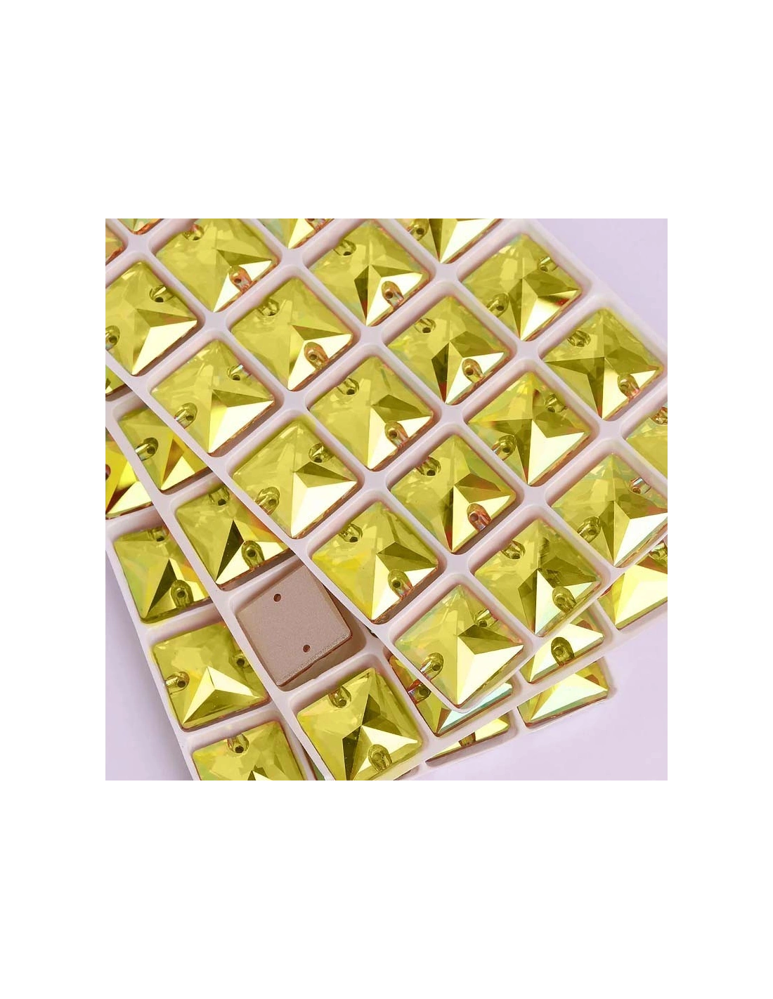 Stone Square mm 16 Hematite - 1PC - Stone to be sewn all crystal