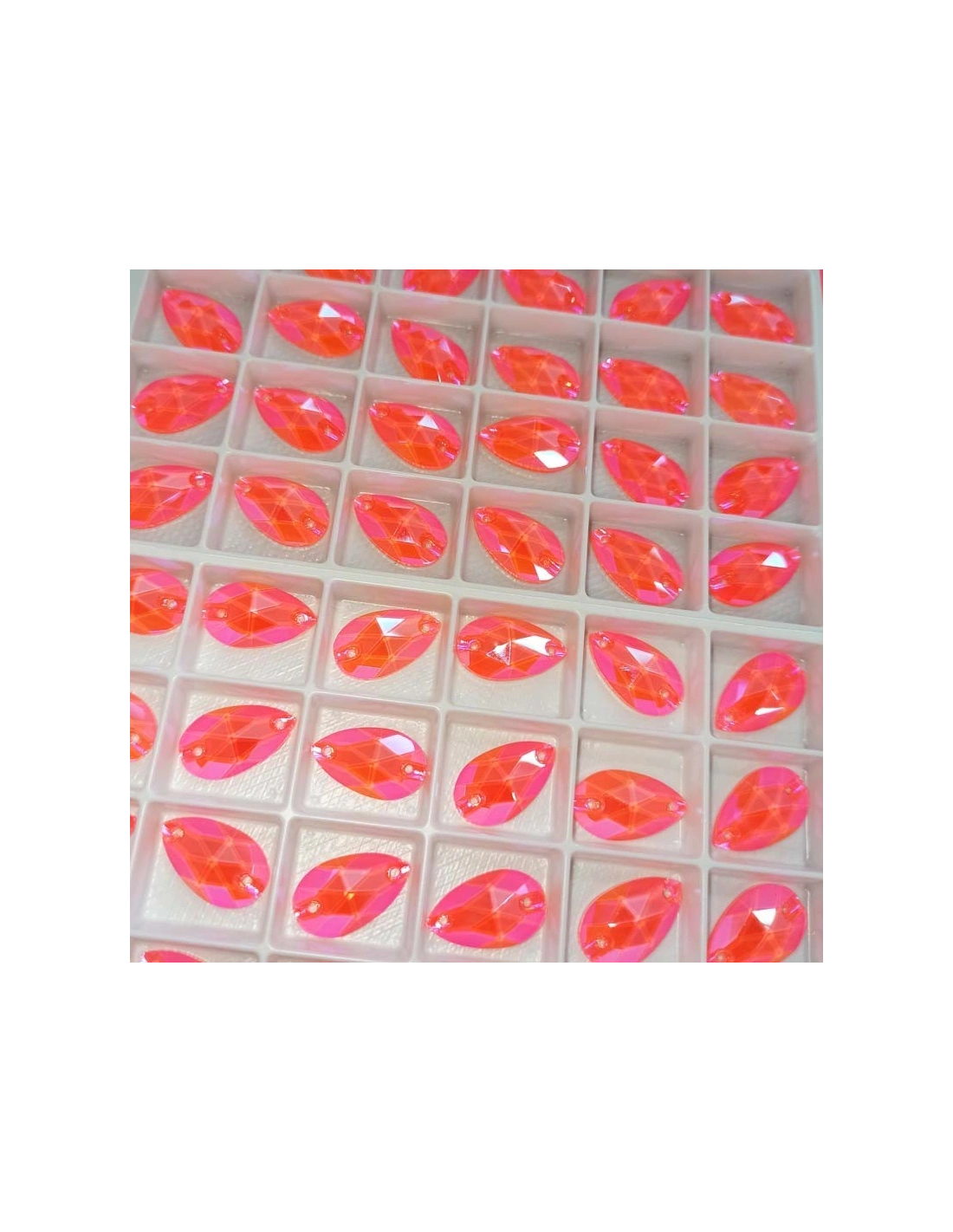 Stone Drop mm 18x10,5 Siam - 1PC - Stone to be sewn all crystal