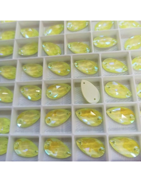 Pietra da Cucire in Cristallo GT Crystal Goccia mm 18x10,5 Citrine AB - 1PZ