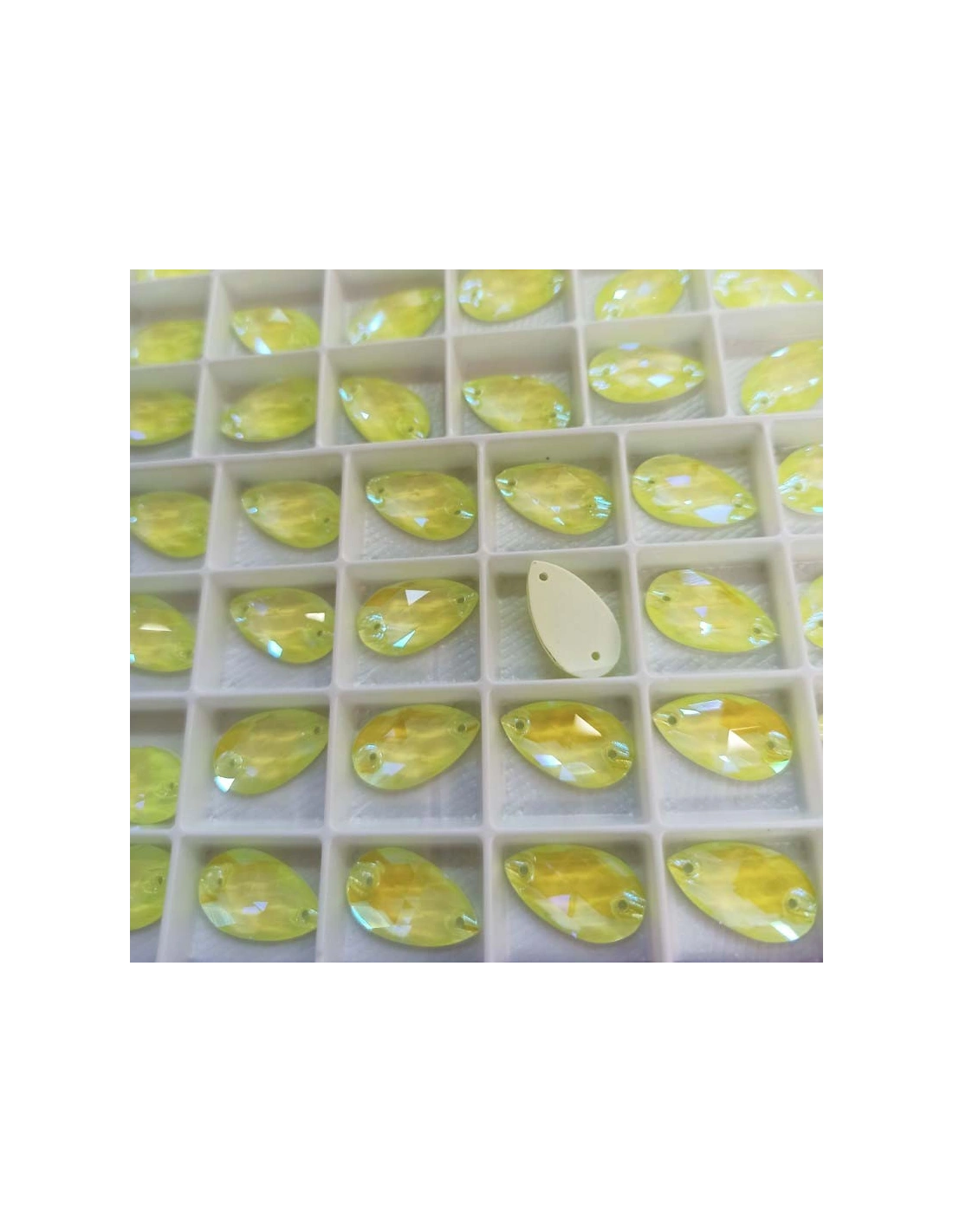 Pietra da Cucire in Cristallo GT Crystal Goccia mm 18x10,5 Citrine AB - 1PZ