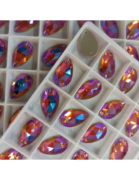 Stone Drop mm 18x10,5 Siam - 1PC - Stone to be sewn all crystal